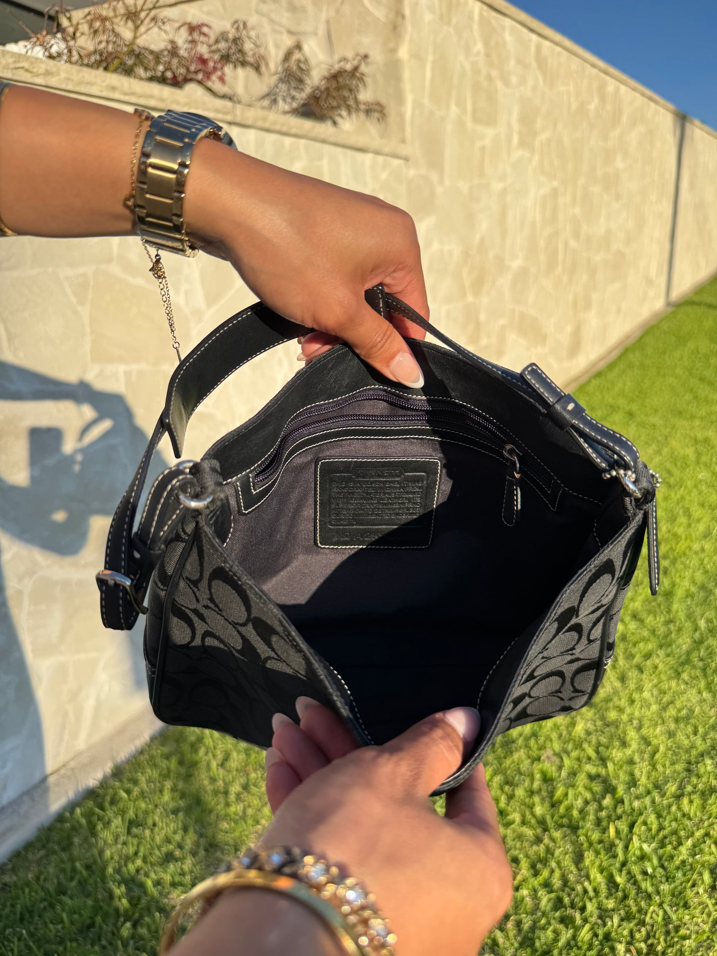 Vintage Coach Hamptons Signature Clip Bag