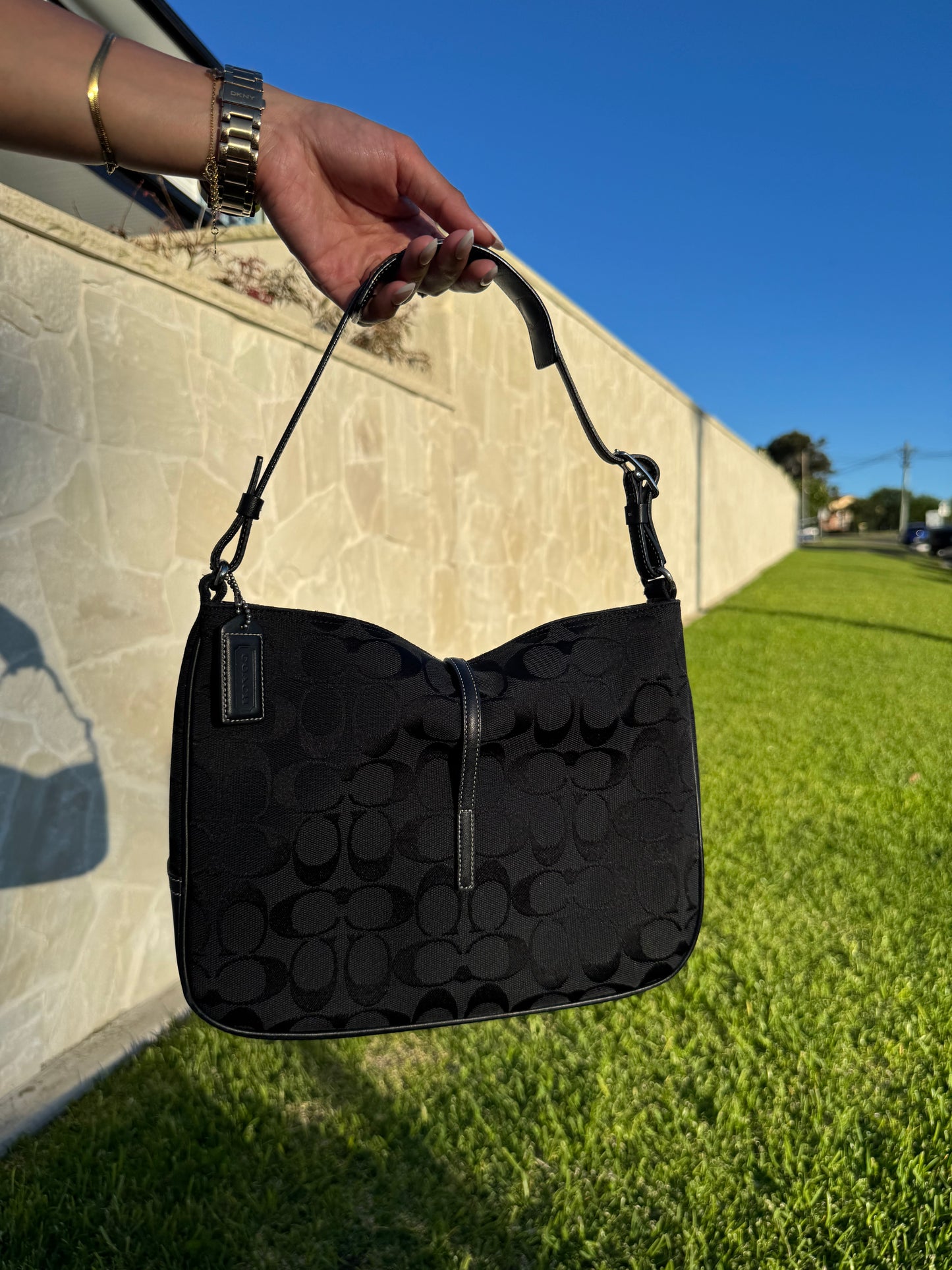 Vintage Coach Hamptons Signature Clip Bag