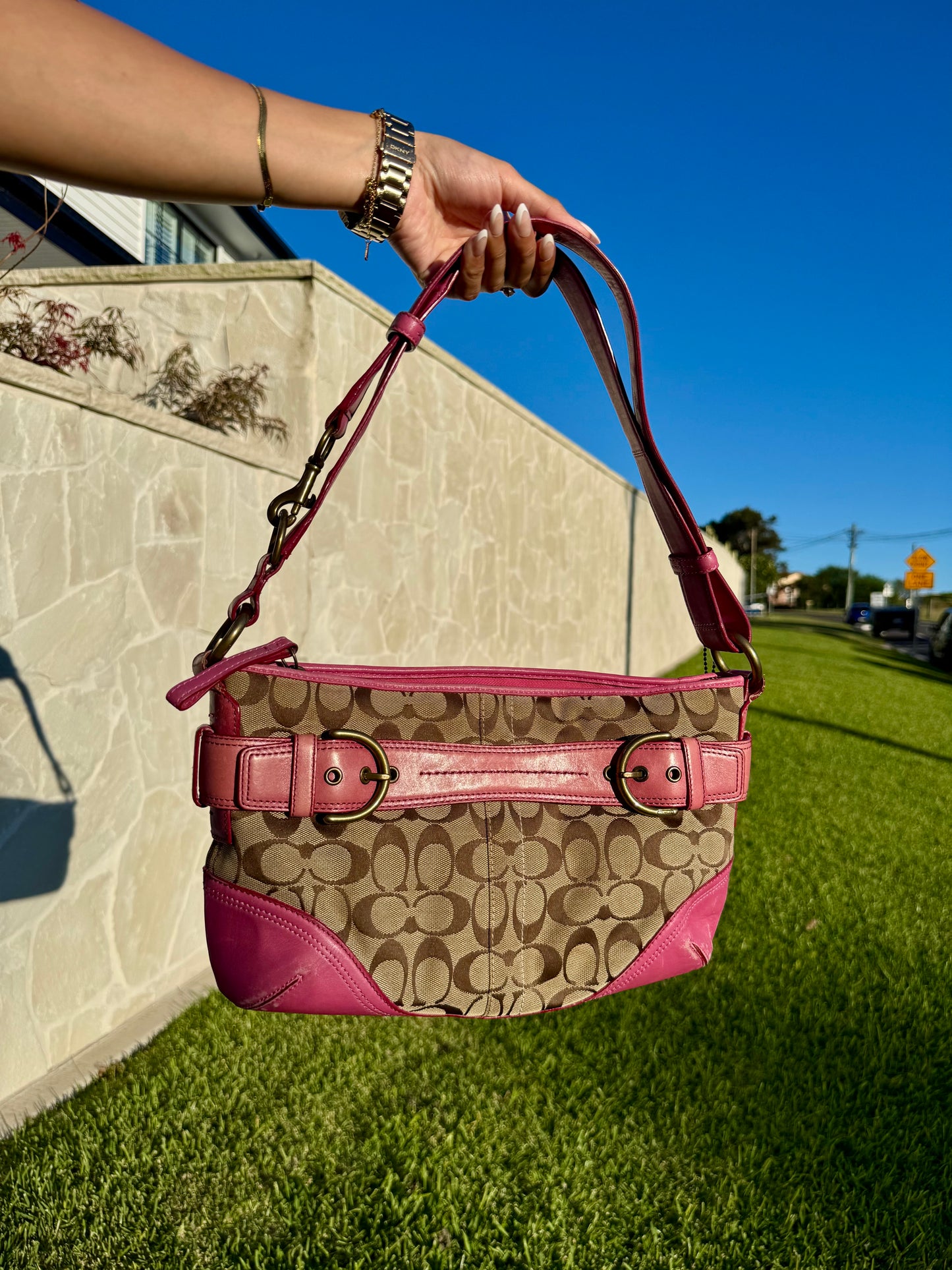 Y2K Coach 2way Signature Suflette