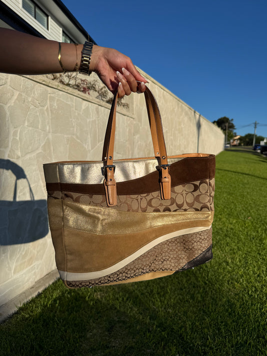 Coach Signature Wave Patchwork